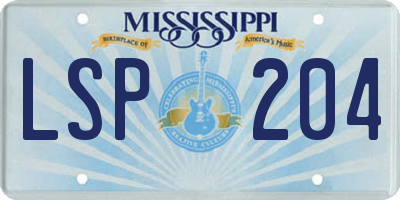 MS license plate LSP204