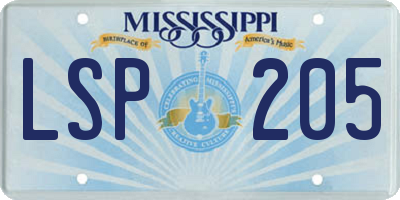 MS license plate LSP205