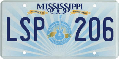 MS license plate LSP206