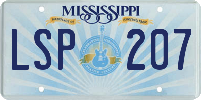 MS license plate LSP207