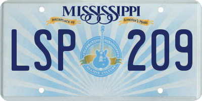 MS license plate LSP209
