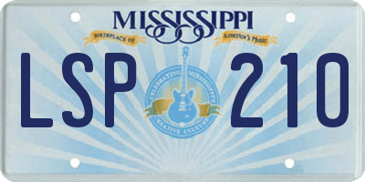 MS license plate LSP210