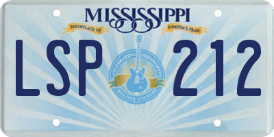 MS license plate LSP212