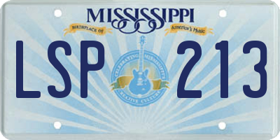 MS license plate LSP213
