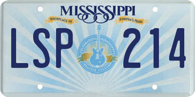 MS license plate LSP214