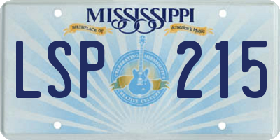 MS license plate LSP215