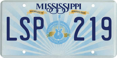 MS license plate LSP219