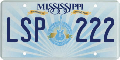 MS license plate LSP222