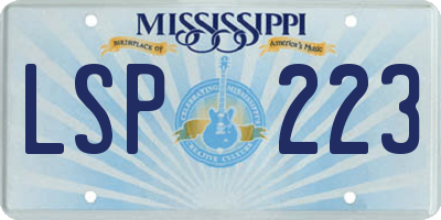MS license plate LSP223