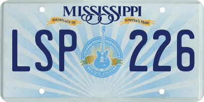 MS license plate LSP226