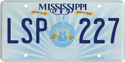 MS license plate LSP227