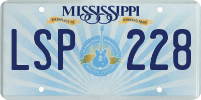 MS license plate LSP228