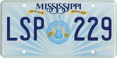 MS license plate LSP229