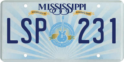 MS license plate LSP231