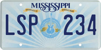 MS license plate LSP234
