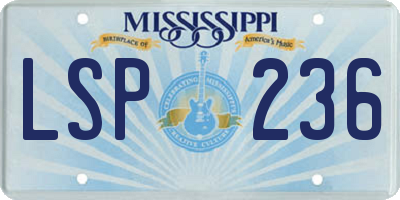 MS license plate LSP236