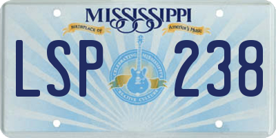 MS license plate LSP238