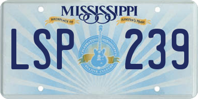 MS license plate LSP239