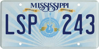 MS license plate LSP243