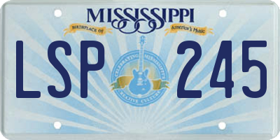 MS license plate LSP245