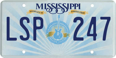 MS license plate LSP247