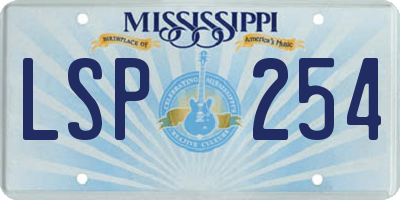 MS license plate LSP254