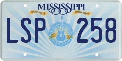 MS license plate LSP258