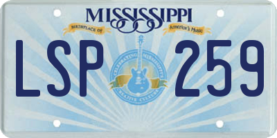 MS license plate LSP259