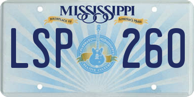 MS license plate LSP260