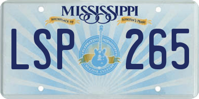 MS license plate LSP265