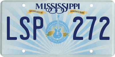 MS license plate LSP272