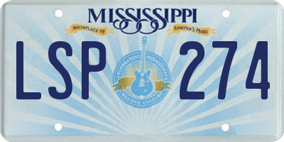MS license plate LSP274