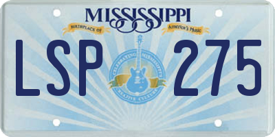 MS license plate LSP275