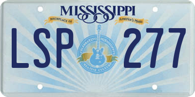 MS license plate LSP277