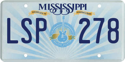 MS license plate LSP278