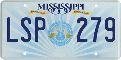 MS license plate LSP279