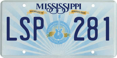 MS license plate LSP281