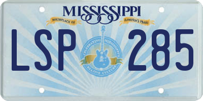 MS license plate LSP285