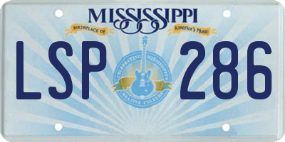 MS license plate LSP286