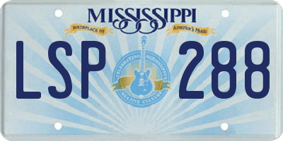 MS license plate LSP288