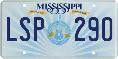 MS license plate LSP290
