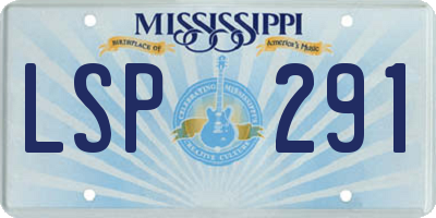 MS license plate LSP291