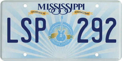 MS license plate LSP292