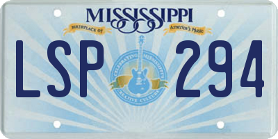 MS license plate LSP294