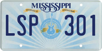 MS license plate LSP301