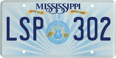 MS license plate LSP302