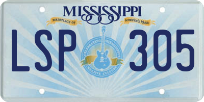 MS license plate LSP305