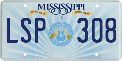 MS license plate LSP308