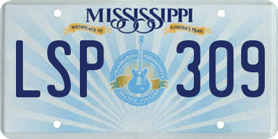 MS license plate LSP309