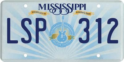 MS license plate LSP312